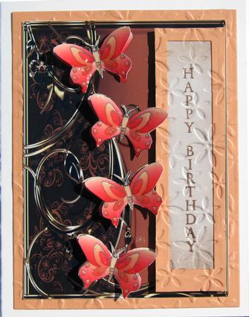 Bronze/orange Birthday Floral Topper by Nancy Boatwright