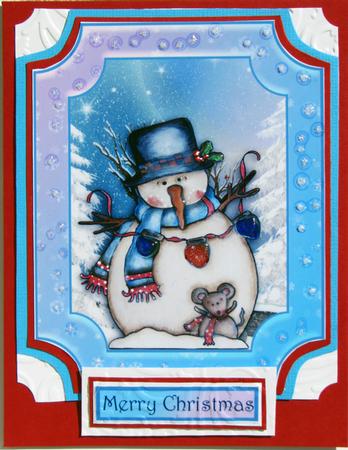Hand Painted Snowman Christmas Topper & Decoupage by Nancy Boatwright