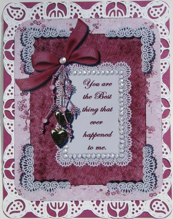 Lace & Best Wishes Pink Topper by Nancy Boatwright