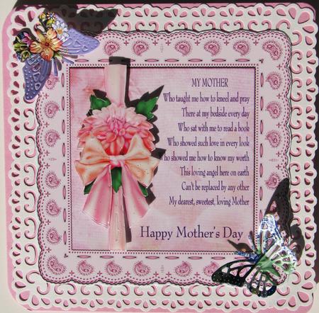 Mothers Day Dahlia 8 x 8 Card by Nancy Boatwright