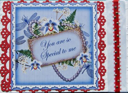 Blue Orchid So Special to Me Vintage 8in Decoupage Topper by Nancy Boatwright
