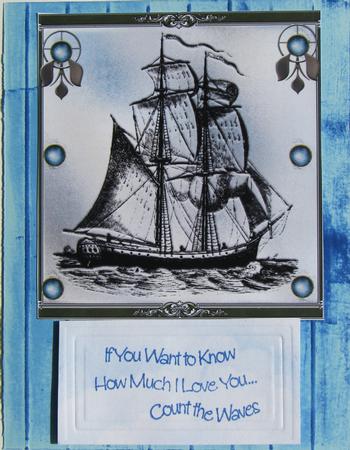 Embossed Ship Card Topper and Book Mark by Nancy Boatwright
