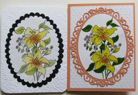 Digital Stamp Yellow Lilies with Coloured Version Too by Nancy Boatwright