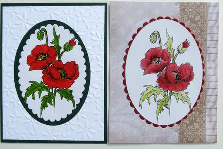Digital Stamp Poppies with Coloured Version Too by Nancy Boatwright
