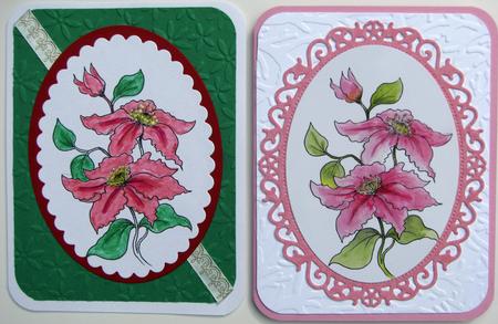 Digital Stamp Clematis with Coloured Version by Nancy Boatwright