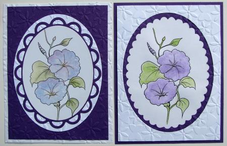 Digital Stamp Morning Glory with Coloured Version Too by Nancy Boatwright