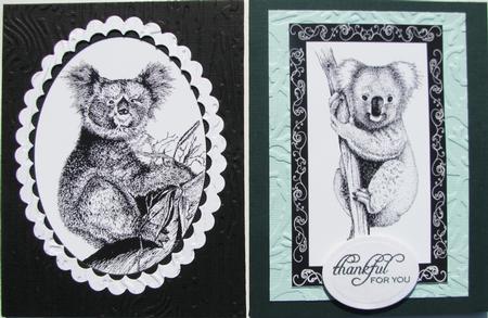Monochrome Koala Bear Toppers by Nancy Boatwright