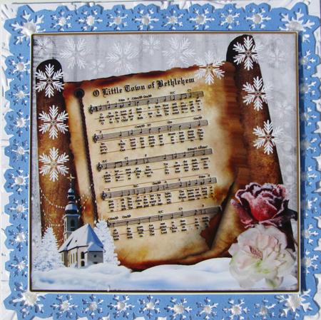 Christmas Song Scroll Quick Card Topper & Insert by Nancy Boatwright