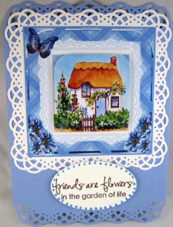 Cottage and Garden Home Card with Pyramid by Nancy Boatwright