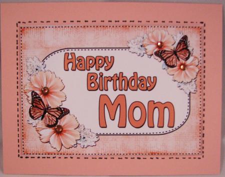 5x7 Flowers & Butterflies Birthday Mom Scallop Corner by Nancy Boatwright
