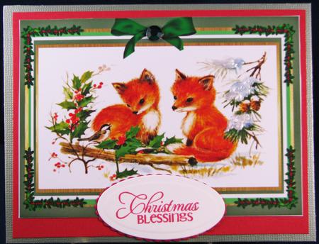 Stunning Christmas Foxes with a Little Bird  by Nancy Boatwright
