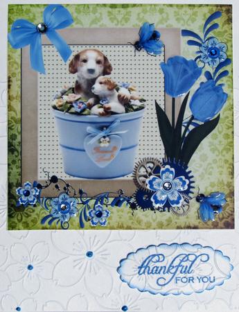 Puppy Love & Flowers Topper & Decopage by Nancy Boatwright