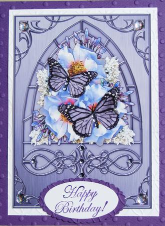 Butterflies & Wild Roses Fancy Arch Shaped Pyramid Sheet by Nancy Boatwright