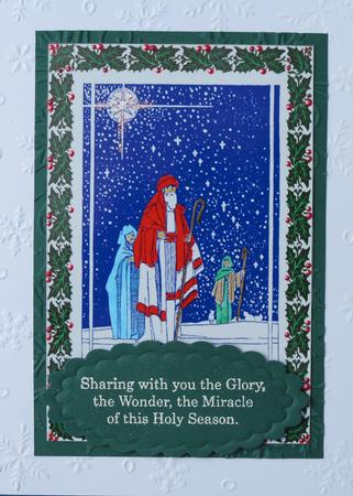 Three Wise Men in Holly Frames Digital Stamps by Nancy Boatwright