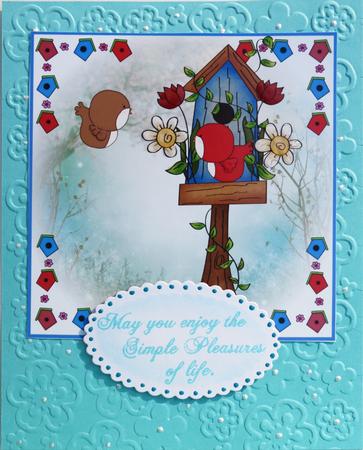 Cute Birds & Birdhouse Quick Topper by Nancy Boatwright