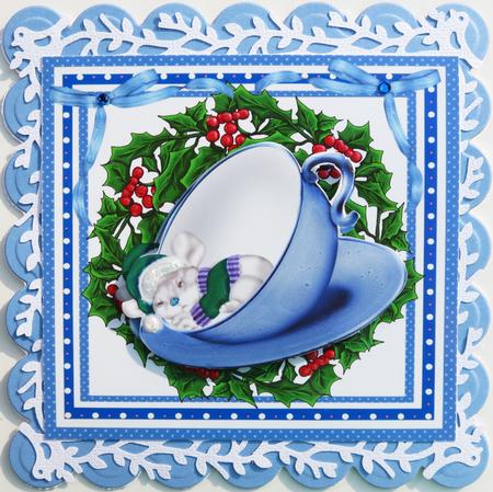 Little Mouse Asleep in a Teacup. Blue by Nancy Boatwright