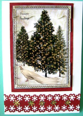 Christmas Peacock Wavy Side Stacker by Nancy Boatwright