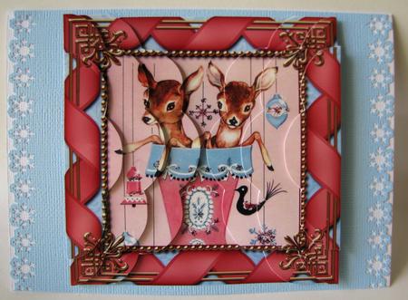Baby Reindeers 5inch Side by Side Rounded Scallop Stacker by Nancy Boatwright