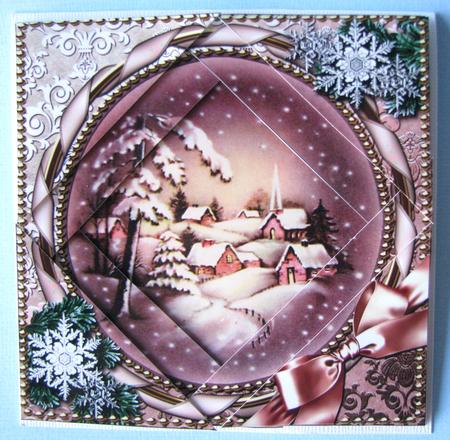 Snowy Town 5inch Triangle Edge Spiral Stacker by Nancy Boatwright