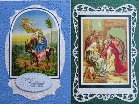 Vintage Nativity A6 Cut & Fold Christmas Card Bumper Kit by Nancy Boatwright