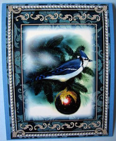 Christmas Tweets - Blue Jay A4 by Nancy Boatwright