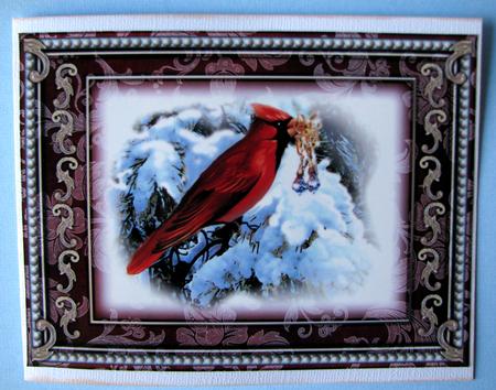 Christmas Tweets - Red Cardinal A4 by Nancy Boatwright