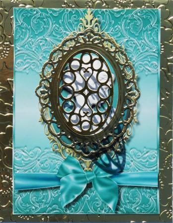 Beautiful Cameo on Aqua and French Lace  by Nancy Boatwright