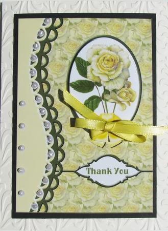Framed Lemon Rose with Pearls by Nancy Boatwright