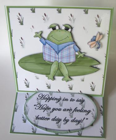 Super Cute Frog 5 Minute Easel Card by Nancy Boatwright