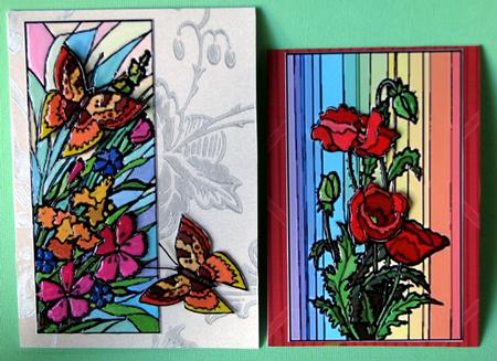Stained Glass Flowers 3D Double Set by Nancy Boatwright