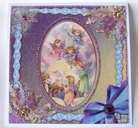Guardian Angels Ice 8in Sq Locket Book Base Card Topper by Nancy Boatwright