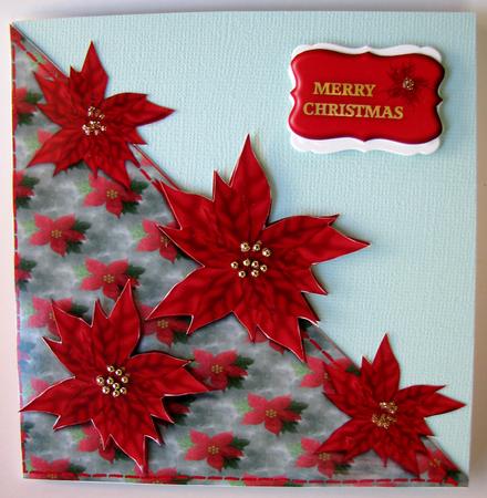 Poinsettias Diagonal Over the Edge Caed by Nancy Boatwright