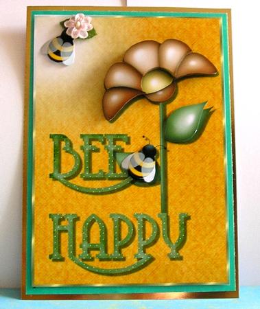 Bee Happy Card Topper by Nancy Robinson