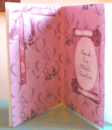 Pink Insert with Scroll & Ribbon by Nancy Robinson