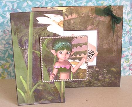 Freckled Fairy Square Foldback Card by Nancy Robinson