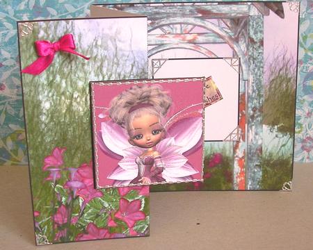 Cassie Fairy Square Foldback Card by Nancy Robinson