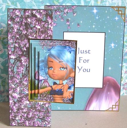 Brigit Fairy Foldback Card with Simple Pyramage by Nancy Robinson