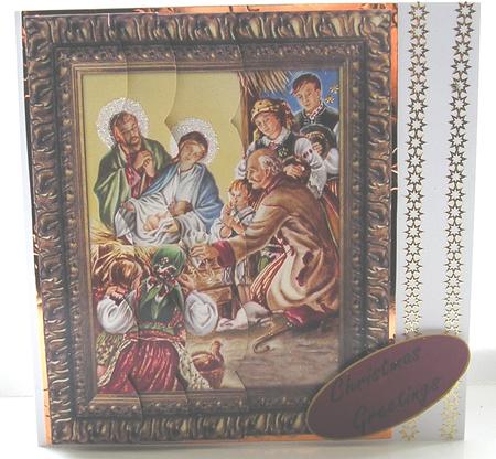 Nativity Scene Vintage Merry Christmas Christmas Greetings by Nancy Robinson