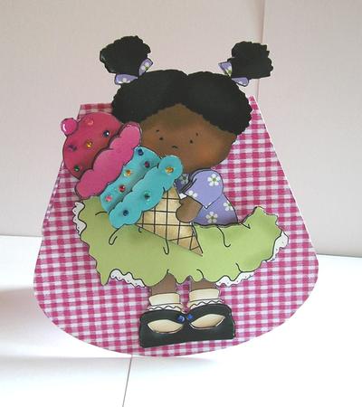 Strawberry Icecream Wobble Card by Nancy Robinson