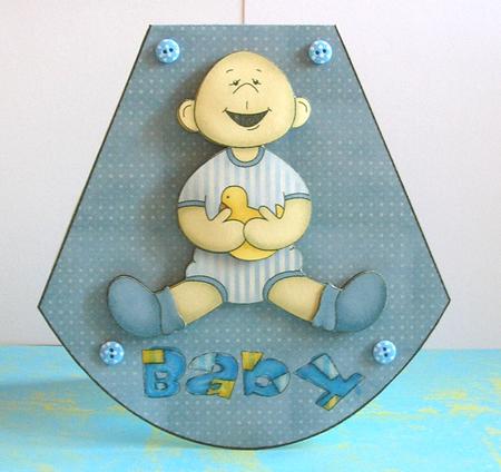 New Baby Boy Wobble Card by Nancy Robinson