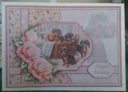 Puppy Basket Card Topper & Decoupage by Natasha Fieldhouse