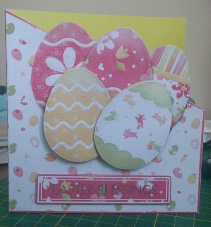 Lots of Easter Eggs Easter Blessings Over Edge Card by Natasha Fieldhouse