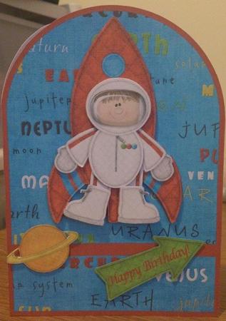 Boy Space Themed Over the Edge Card by Natasha Fieldhouse