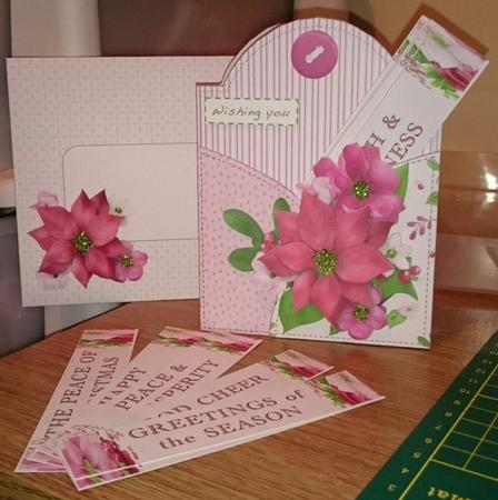 Festive Flowers Pocket Full of Wishes Christmas Card by Natasha Fieldhouse