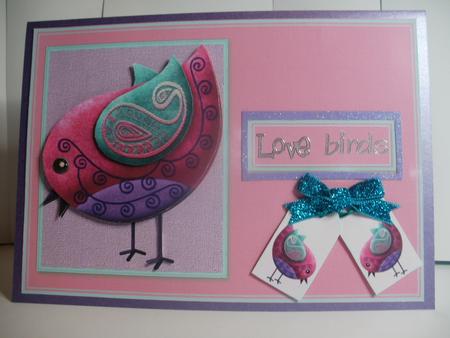 Paisley Bird on Pink Card Front by Natasha Lowe