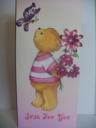 Voucher Card - Teddy with Butterfly by Natasha Lowe