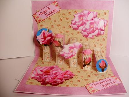 Pink Roses Staircase Card Kit by Natasha Lowe