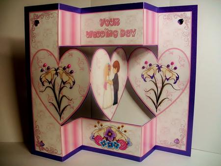 Cute Wedding Couple - Heart Shape Tri-fold Quick Card by Natasha Lowe