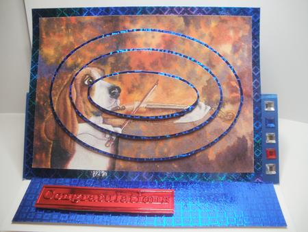 Basset Hound Dog Playing Violin Oval Pyramid by Natasha Lowe