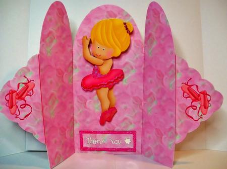 Ballerina 2 Fold Back Card by Natasha Lowe